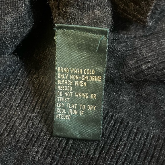 Lauren Ralph Lauren Turtleneck Sweater Silk Cashmere Charcoal Grey Size Large - Picture 5 of 5